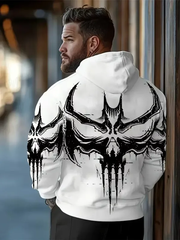 Gothic Bat 3D Print Luvtröjor för män Dam Street Style Sweatshirts Pullover Höst/Vinter Lös Casual Halloween träningsoverall — image 5