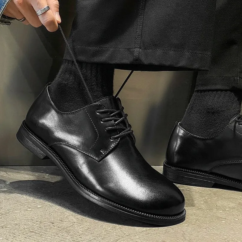 Zapatos Derby con Cordones y Punta Redonda para Hombres, Zapatos Retro Simples Antideslizantes, Transpirables, cómodos y a la Moda — image 10