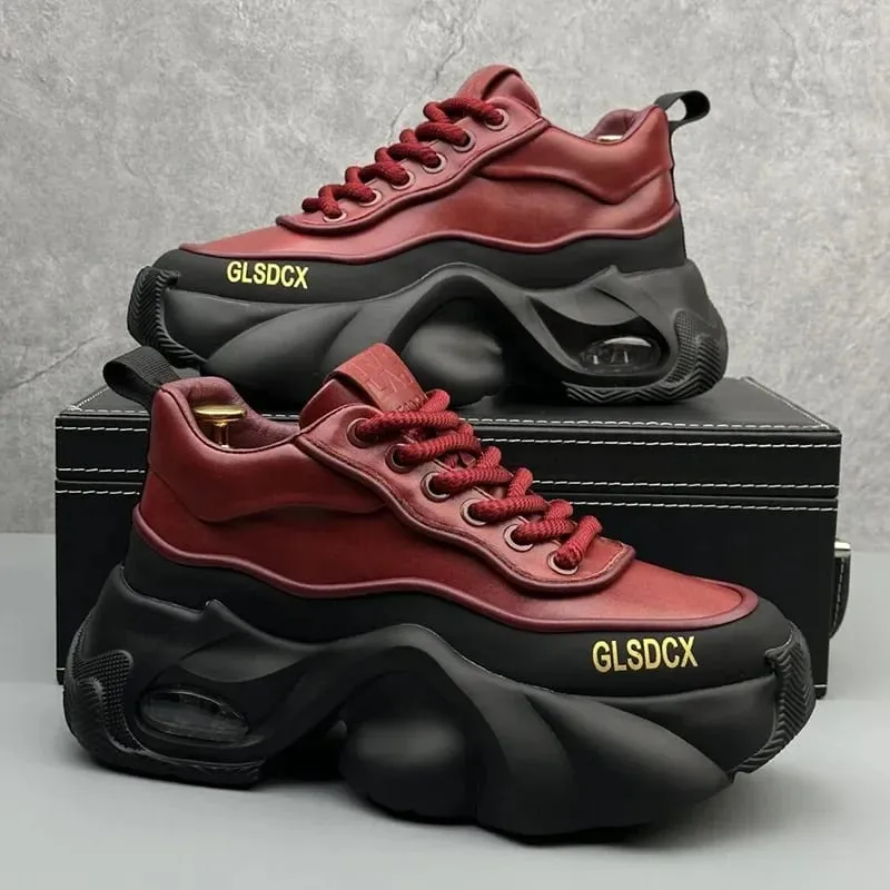 Designer Style Men Shoes Autumn Fashion Comfortable Men's Thick Platform Sneakers Casual Shoes Sports Trainers Tenis — image 4