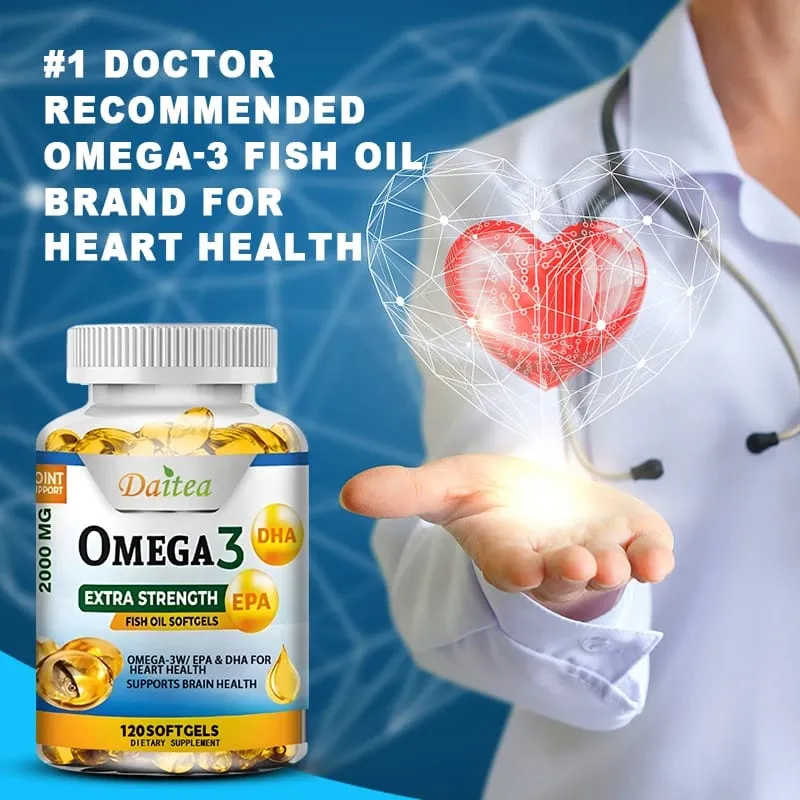 Daitea Omega 3 halolaj – EPA és DHA 2000 Mg – 60/120 kapszula – Általános egészség és immunrendszer támogatása GMO-mentes, gluténmentes — image 5
