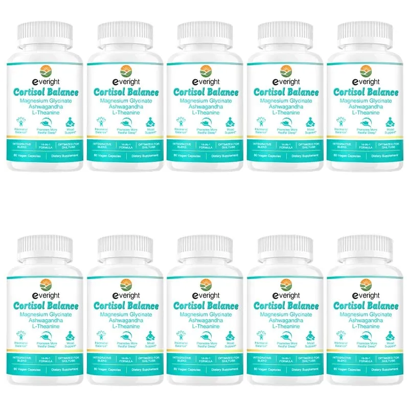 Suplemen Kortisol dengan Ashwagandha L-Theanine & Magnesium Glycinate – 14-dalam-1 untuk Menghilangkan Tekanan Keseimbangan Mood & Kesihatan Tidur