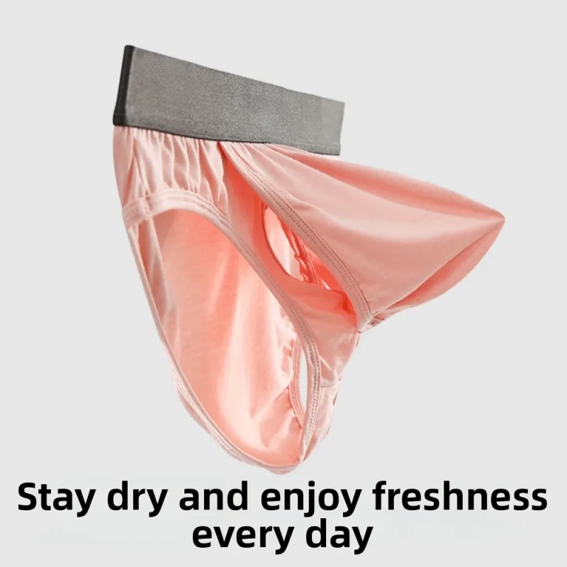 Bamboo Fiber Summer Thin Briefs Men Thin Underpants Splicing Men Front Opening Panties Breathable Lingerie Seamless Underwear — image 18