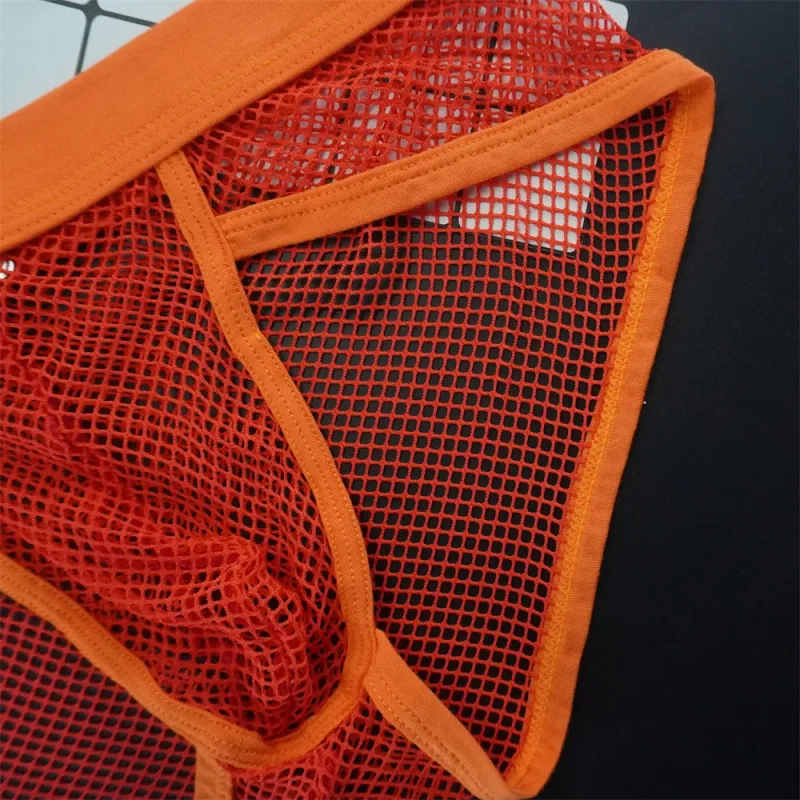 Plus Size Mesh Underwear Men Transparent Large Fishnet U Pouch Briefs Male Low Waist Solid Color Sexy Perspective Male Panties — image 6