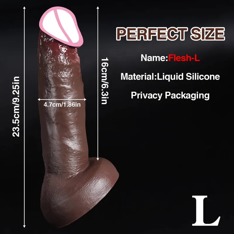 Billig Mjuk hud Känns Realistisk Tjock Dildo Gay Masturbators Silikon Dick Stor sugkopp Penis Analplugg Sexleksak för män Kvinnor — image 10