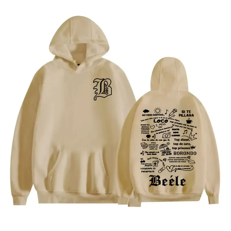 Rapper Beele Borondo Tour 2025 Print Hoodies Men Women Comfort Fleece Long Sleeve Pullovers Harajuku Hip Hop Fashion Sweatshirts — image 6