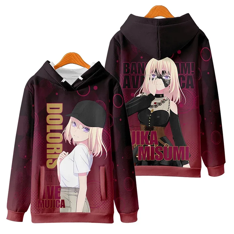 BanG Dream Ave Mujica Cosplay 3D Men's Hoodies Fashion Long Sleeve Anime Sweatshirt Outdoor Party Holiday Tracksuit Y2k Pullover
