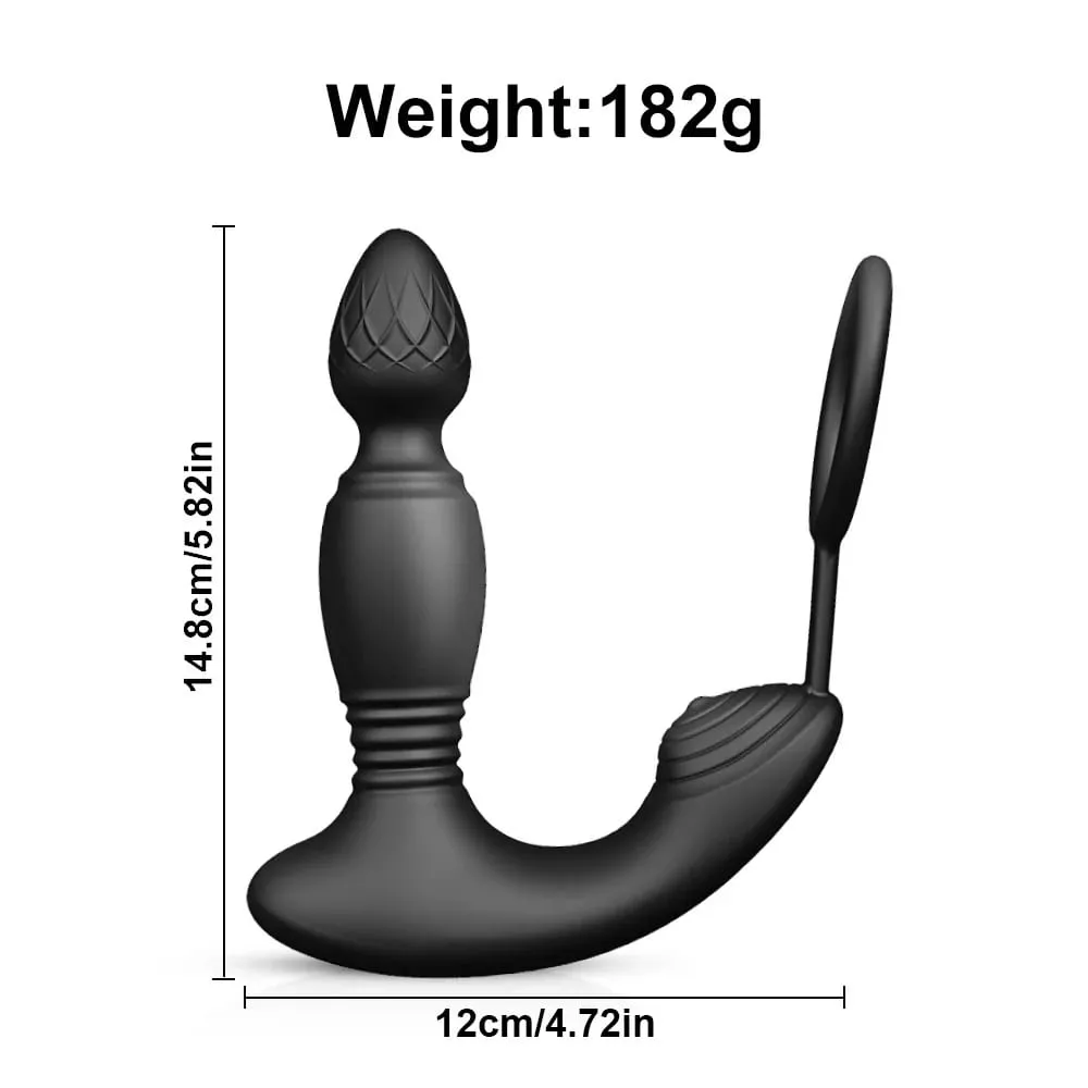 APP Control Vibrator para sa Mga Lalaki Male Thrusting Vibartor Prostate Massager Delayed Ejaculation Cork Ring Butt Plug Sex Toy para sa Pang-adulto — image 5