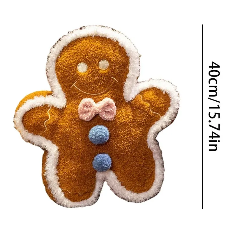Hot Christmas Gingerbread Man Pillow Soft Plush Toy Decoration Funny XMas Plushie High Quality Christmas Birthday Gift Decor — image 6