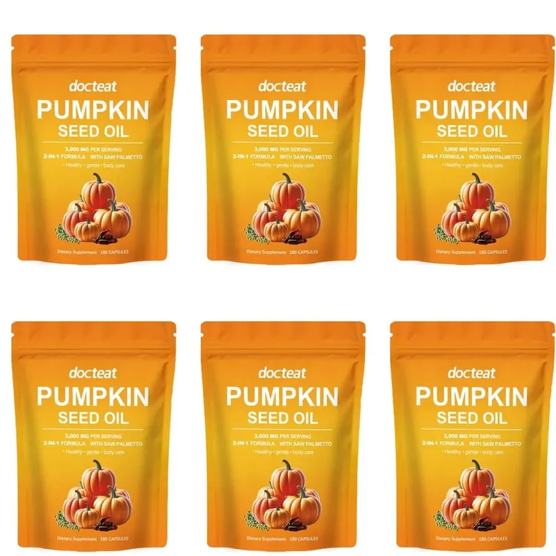Docteat Pumpkin Seed Oil Capsules 2-in-1 with Saw Palmetto for Urinary System Comfort Support 3 000 Mg Per Serving 180 Capsules — image 12