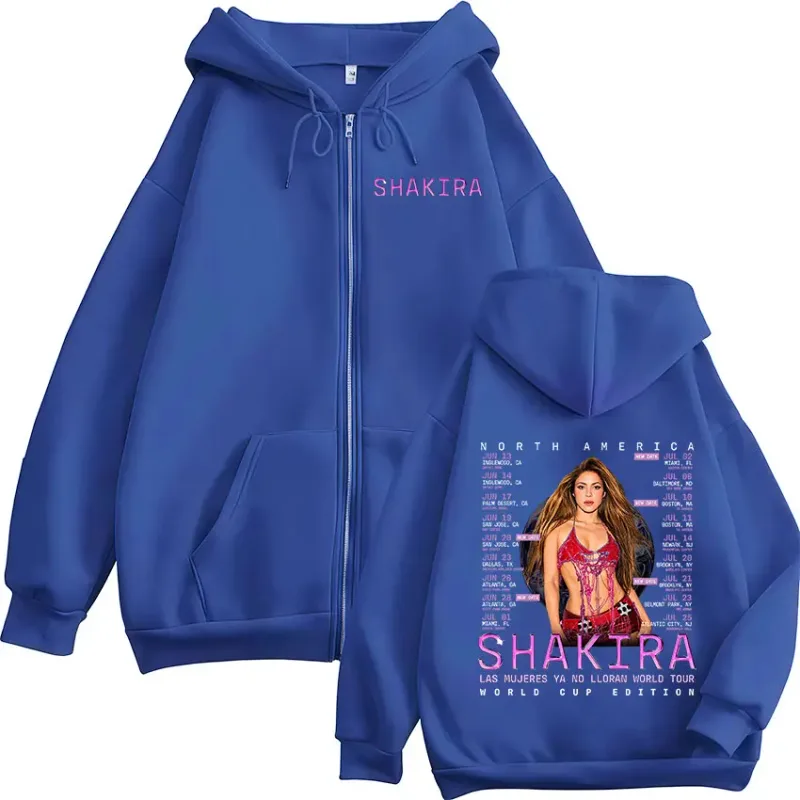 Shakira Las Mujeres Ya No Lloran World Tour Zipper Hoodies Men Women Fashion Oversized Long Sleeve Zip Up Sweatshirts Jackets — image 6