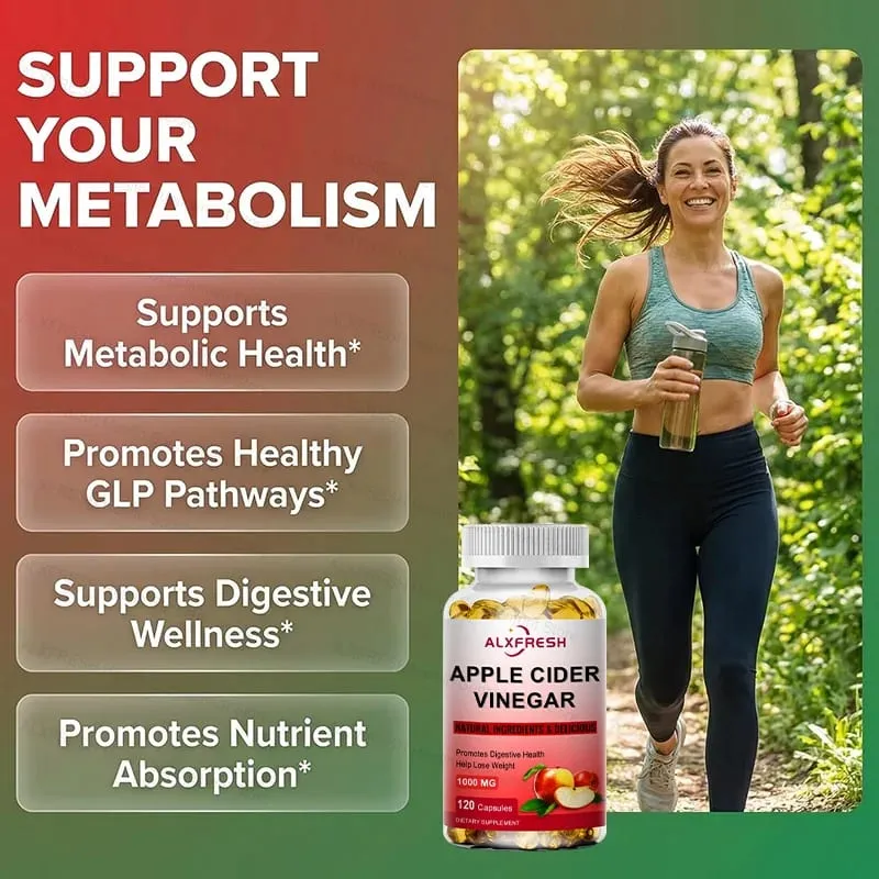 Apple Cider Vinegar Capsules Flat Belly Weight Management Digestion Detox Metabolism Burn Fat Appetite Suppressant — image 5