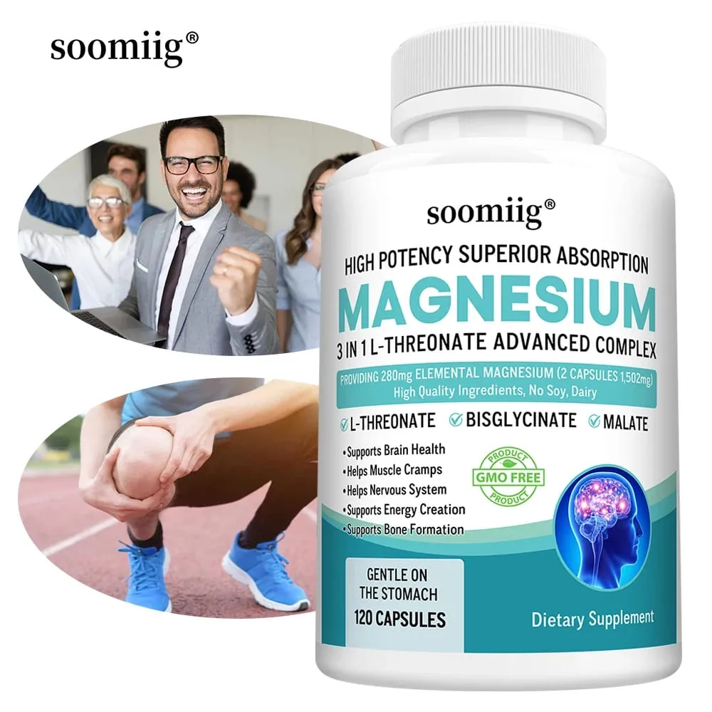 3-in-1 - Magnesium L-Threonate Glycinate Malate Brain Health Sleep Support Enhanced Immunity Energy Metabolism — image 1