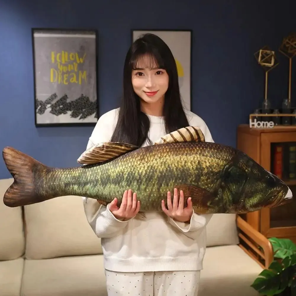 Sofa Cushion Perch Simulation Fish Pillow Stuffed Grouper Cartoon Fish Soft PP Cotton Fish Anime Pillow Gifts — image 4
