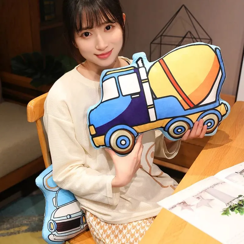 Transportation Vehicle Plush Pillow Recreational Vehicle Excavator Ambulance Airplane Motorbike Taxi Fire Truck Cushion Decor — image 9