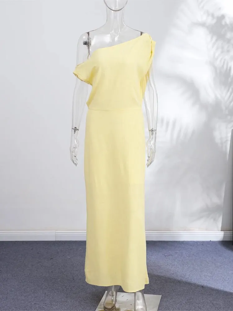 Vestidos maxi de linho fora do ombro feminino fino cintura-cinching hip-envoltório tornozelo comprimento vestido 2026 novas senhoras verão sólido outwear — image 6