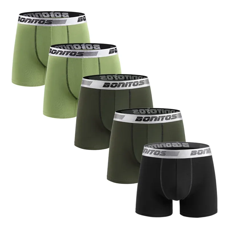5st Herrkalsonger Boxershorts i bomull Klassiska herrtrosor BONITOS Bokstav Elastiskt midjeband Boxershorts för män — image 14
