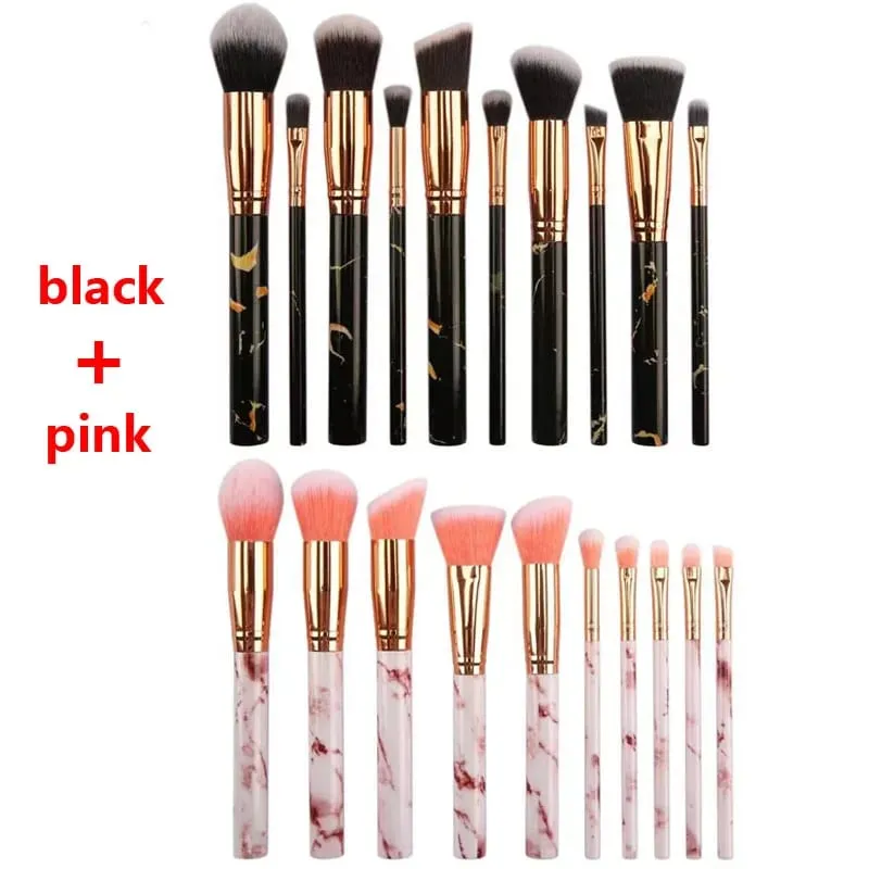 10/20Pc Marbling Handle Makeup Brushes Set Powder Foundation Eyeshadow Lip Blush Make Up Brush Set Professional Beauty Tools Kit — image 11