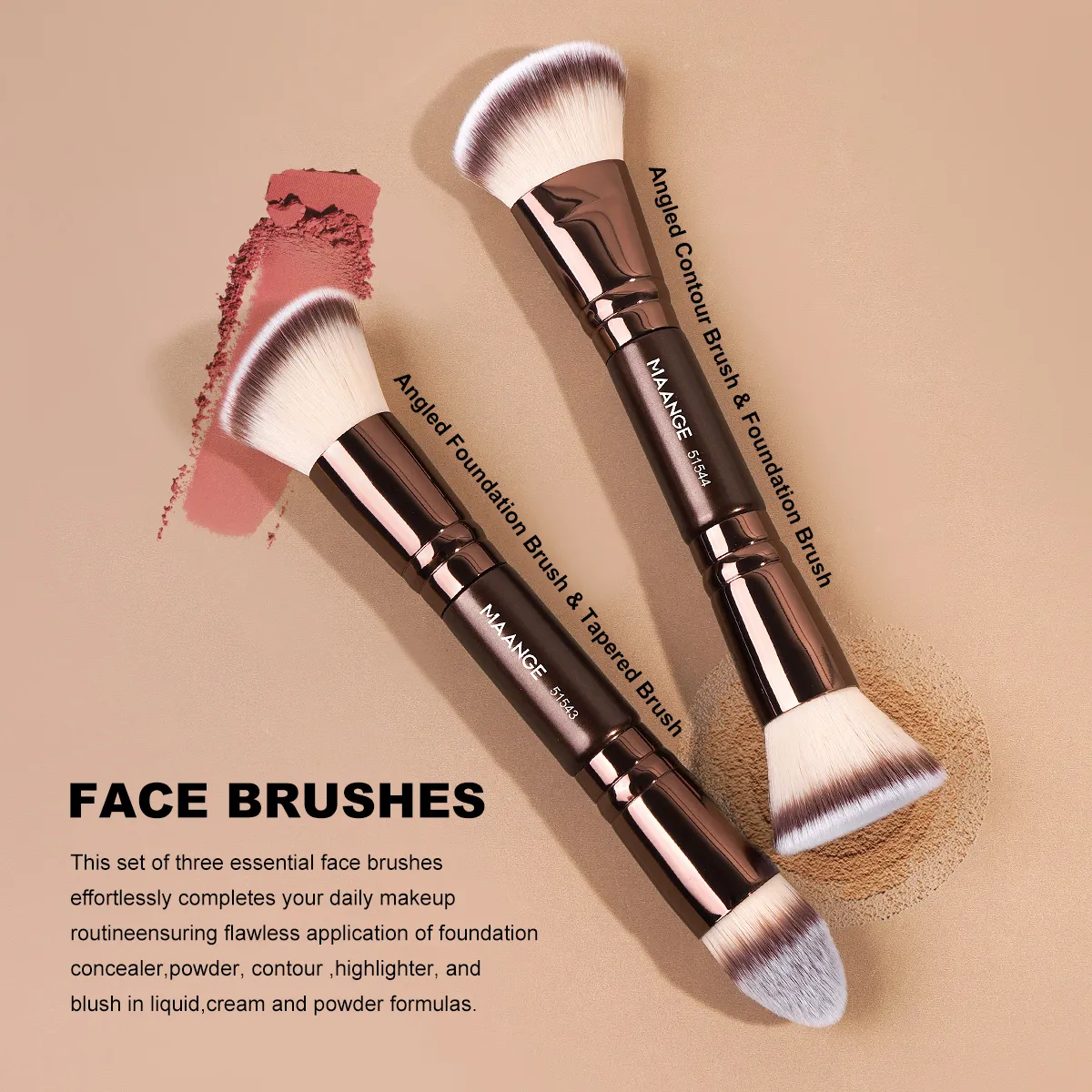 21pcs Makeup Brushes Set Multi-functional Makeup Tools Foundation Brush Concealer Brush Eyeshadow Brush for Beginners
