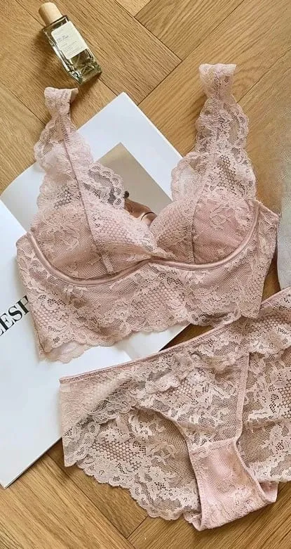 Women's French Lace Bralette Push Up Gathering No Underwire Backless Bra Sets Sheer Lingerie Outerwear Going Out Tops Size S- XL — image 12