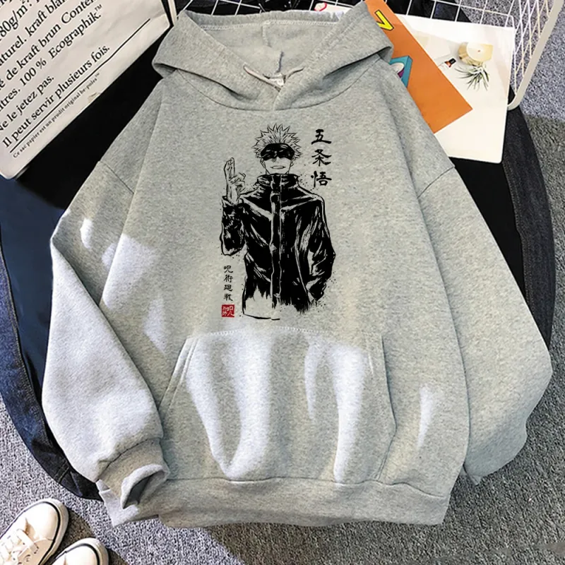 Anime Jujutsu Kaisen Manga Gojo Satoru Graphic Hoodies Vintage Oversized Hooded Long Sleeves Cotton Hoodie Men Women Clothes — image 7