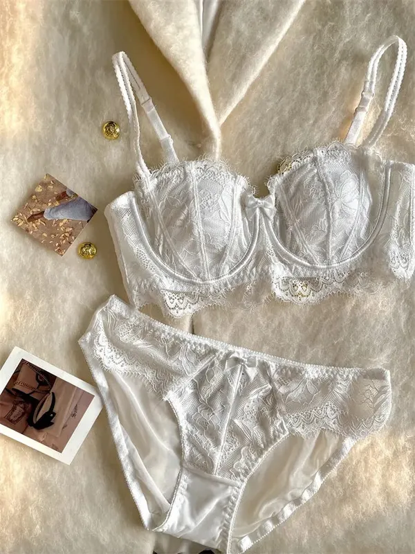 Conjunto de sutiã com orelha de coelho meia xícara francesa venda quente sem alças antiderrapante minimizador suporte lateral anti-sag 32-38 lingerie feminina — image 8