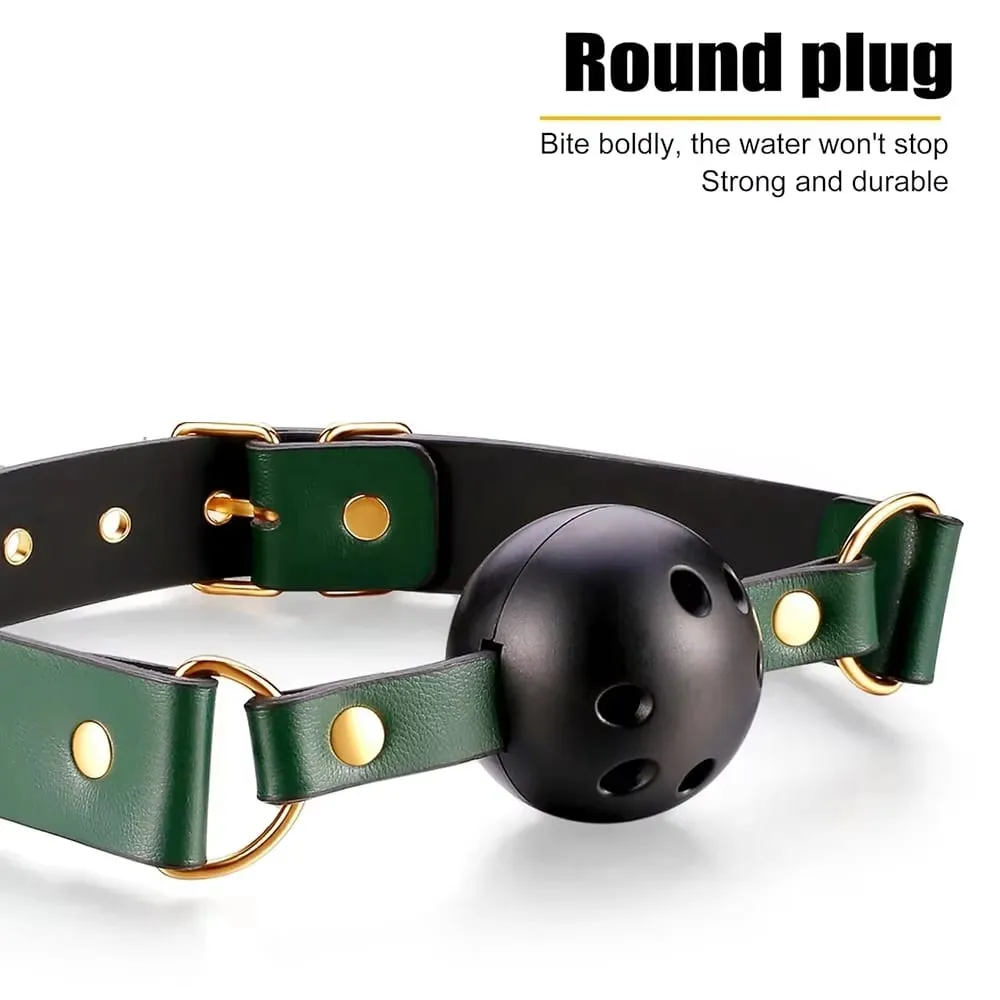 Erotic Bed Bondage Kits Slave Restraint Bondage Set Genuine leather Collar Mouth Gag Whips Handcuffs Adult Sex Toys For Couples — image 6