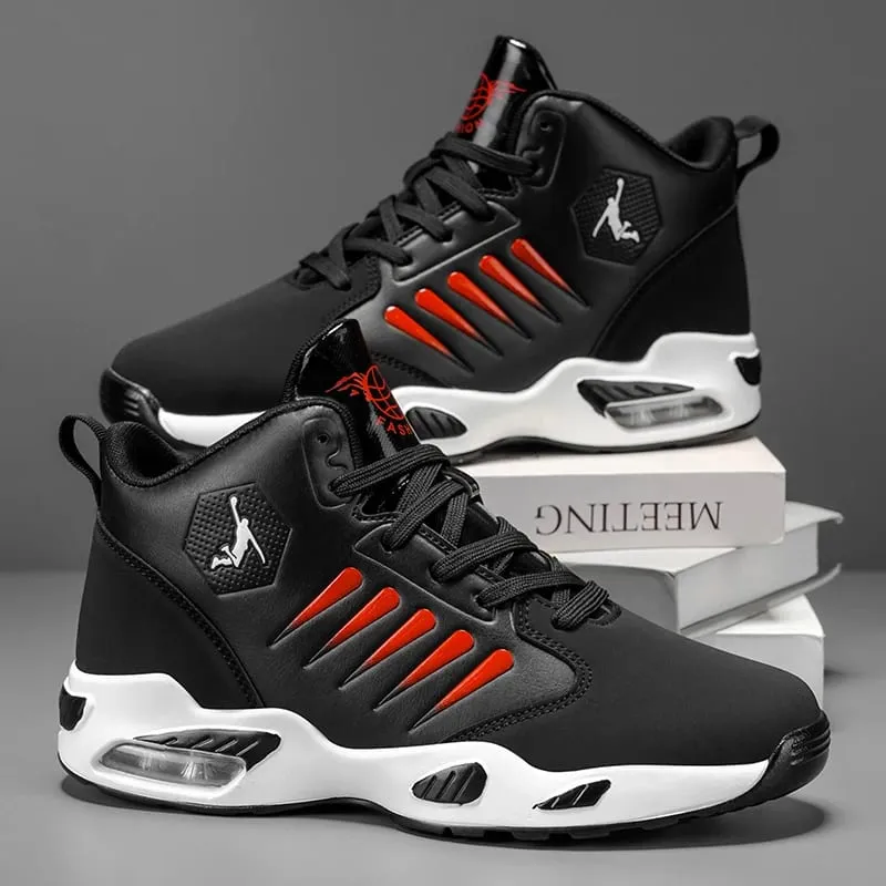 Men's High-Top Basketball Shoes Feature a Breathable Mesh Design for Maximum Comfort Outdoor Shock-Absorbing Running Shoes High-Rebound Cushioning Technology Make Running Smoother and More Comfortable Enhance Support Stylish White Design Su — image 3