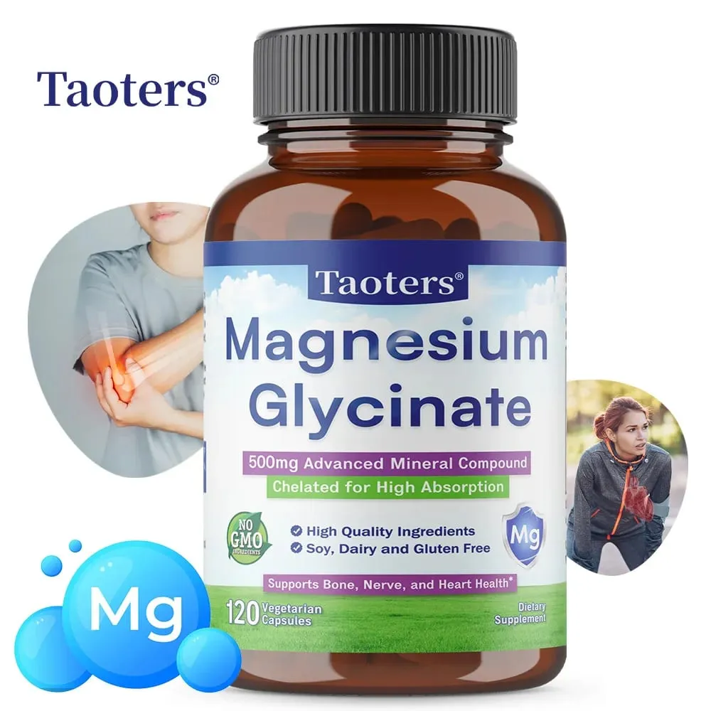 Magnesium Glycinate Capsules 500 Mg of Mineral Chelate To Enhance Absorption and Support Bone Nerve and Heart Health — image 2