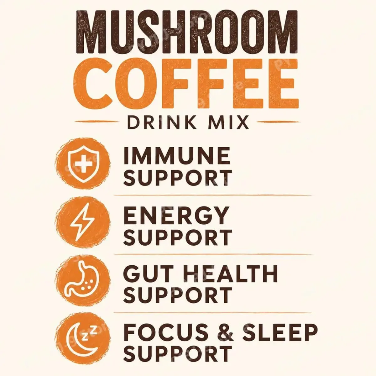 Organic Mushroom Blend Powder Lion's Mane Reishi Gut Health & Energy Support 48mg Caffeine Gluten Free Vegan 30 Servings — image 2
