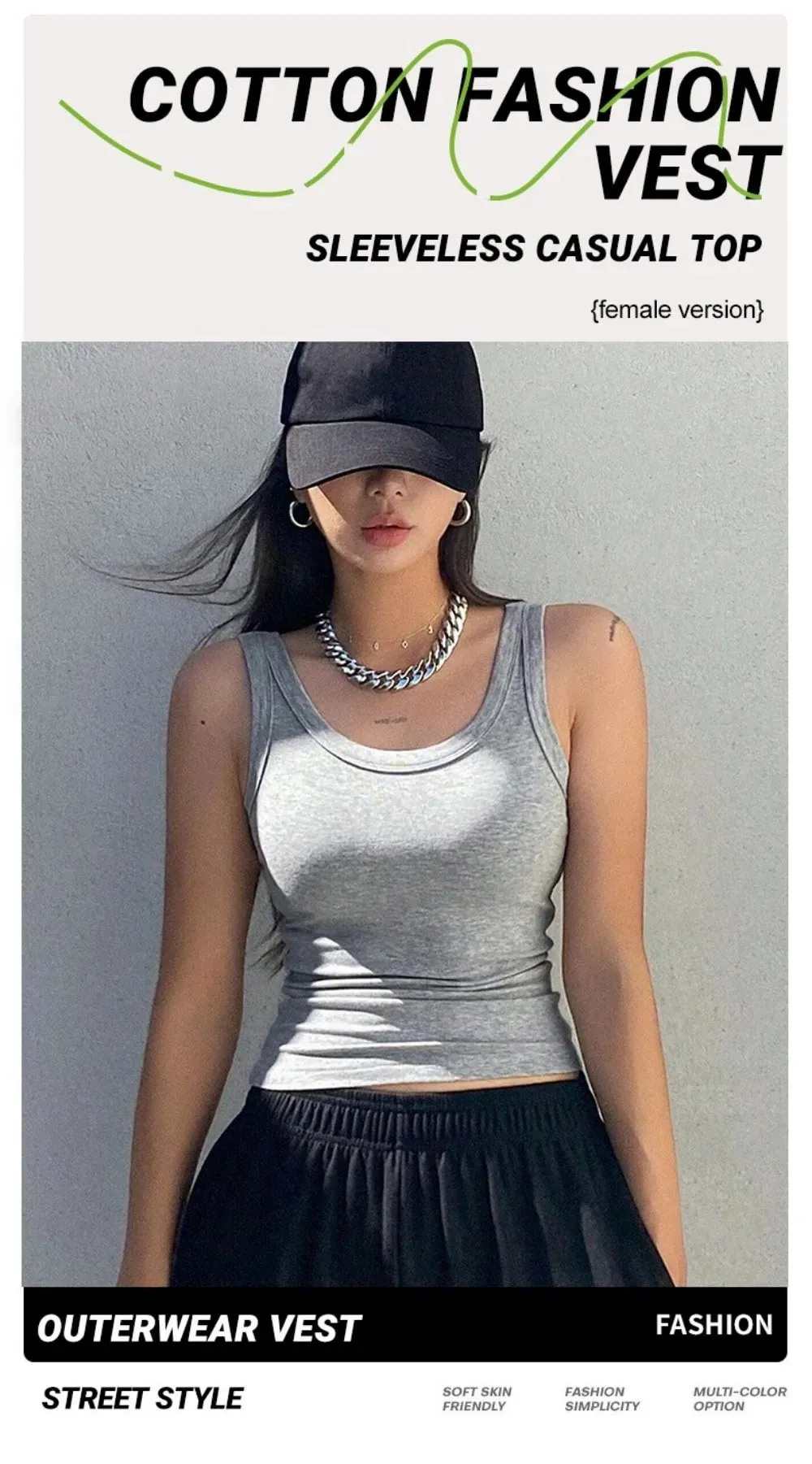 Y2K Ribbed Cotton Tank Tops Womens Summer Slim O-Neck Sleeveless Basic Soft Breathable Vest Sporty Jogging Wear Daily Undershirt — image 9