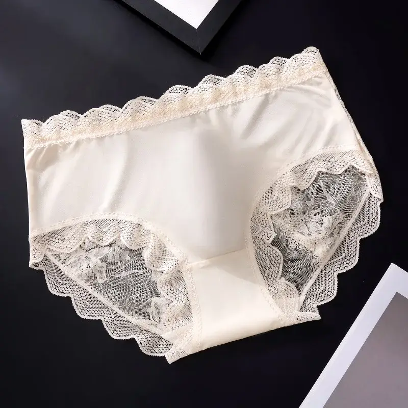 Men Floral Lace Satin Silky Panties 3D U Convex Pouch Brief Ultra Thin See Through Lingerie Summer Ice Silk Breathable Underwear — image 8