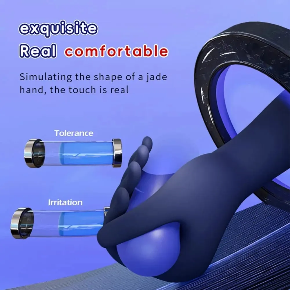 Masculino elétrico pênis vibrador simulação mão glans pênis masturbação dispositivo de treinamento para homens resistência atraso controle brinquedos sexuais — image 3