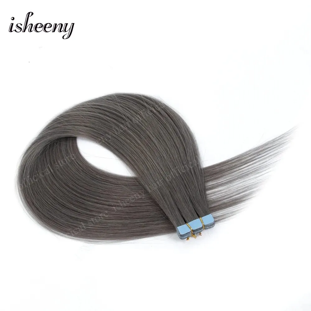 Isheeny 12' 16' 20' Tape In Hair Extensions Invisible Adhesive Tape In Hair Extension 10pcs/pack Pink Purple Blue Colorful Hair — image 8