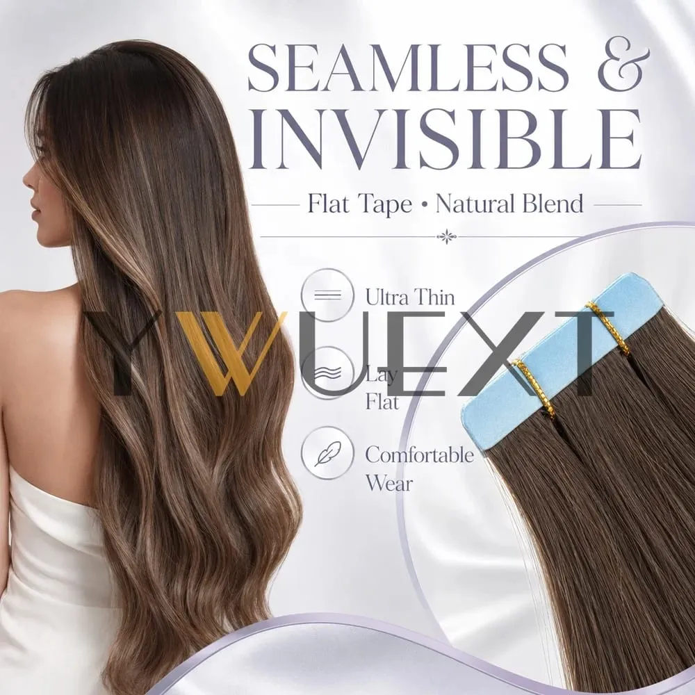 Tape In Human Hair Extensions 10Pcs/30g Per Pack Remy Real Human Hair Straight Natural Black Brown Blonde Multi‑Colors Seamless Skin Weft Tape Hair Extensions For Women — image 3