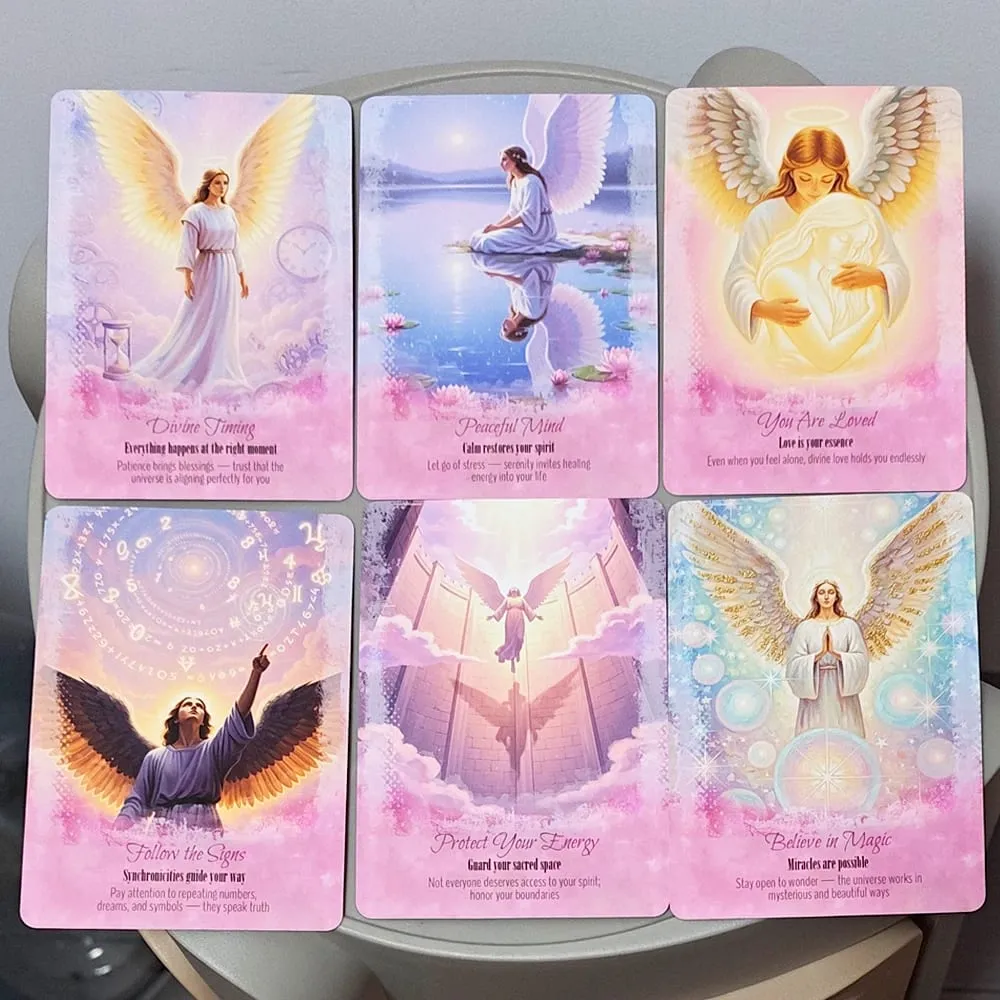 Angels Guidance Oracle Deck - 11.5*8cm 44 Cards with Guidebook Inspirational Divination Cards in Tin Box for Spiritual Growth — image 6