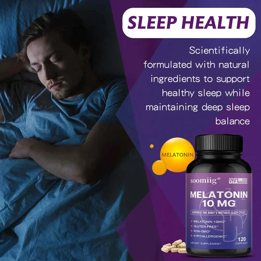 Melatonin 10mg Gummies & Capsules 30/60/120pcs - Fall Asleep Naturally Fight Insomnia Support Immunity & Improve Rest Quality — image 4
