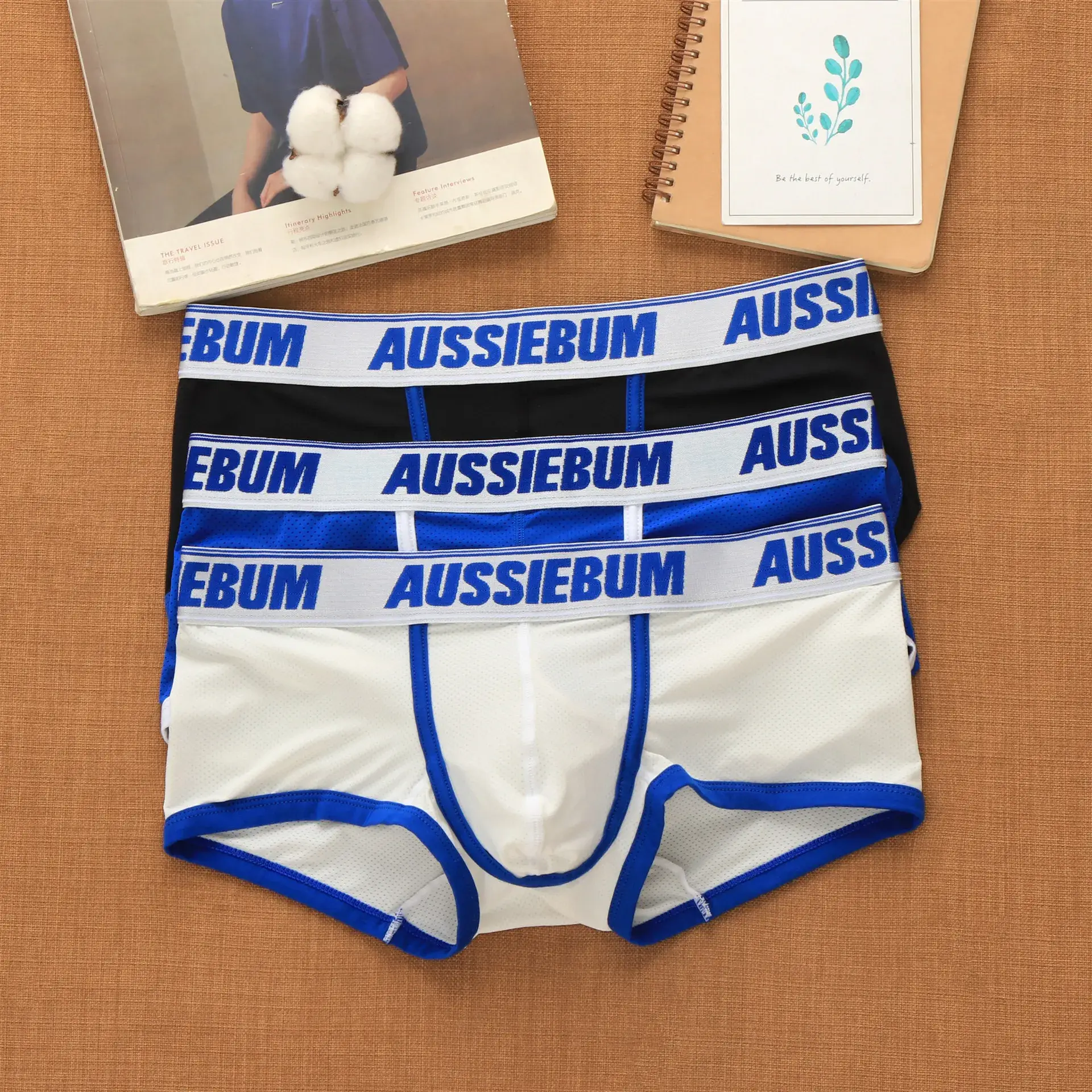 Men's mesh panties low waist fashion breathable mesh nest letter youth boxers — image 16
