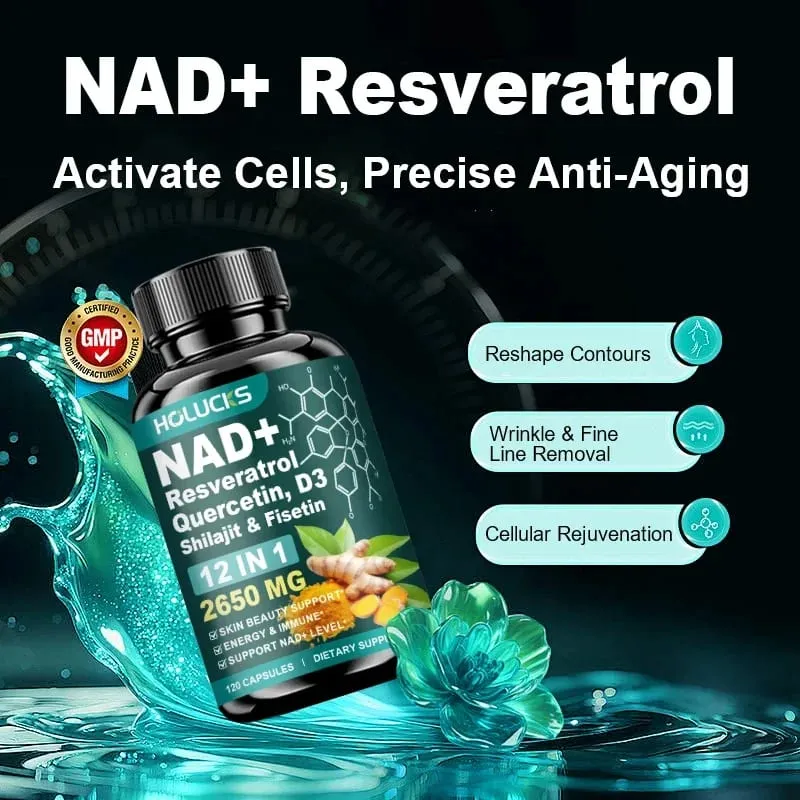 12-in-1 NAD+ Capsules with Turmeric Grape Seed Support Energy Production Digestive Comfort & Immune Function for Active Women — image 5