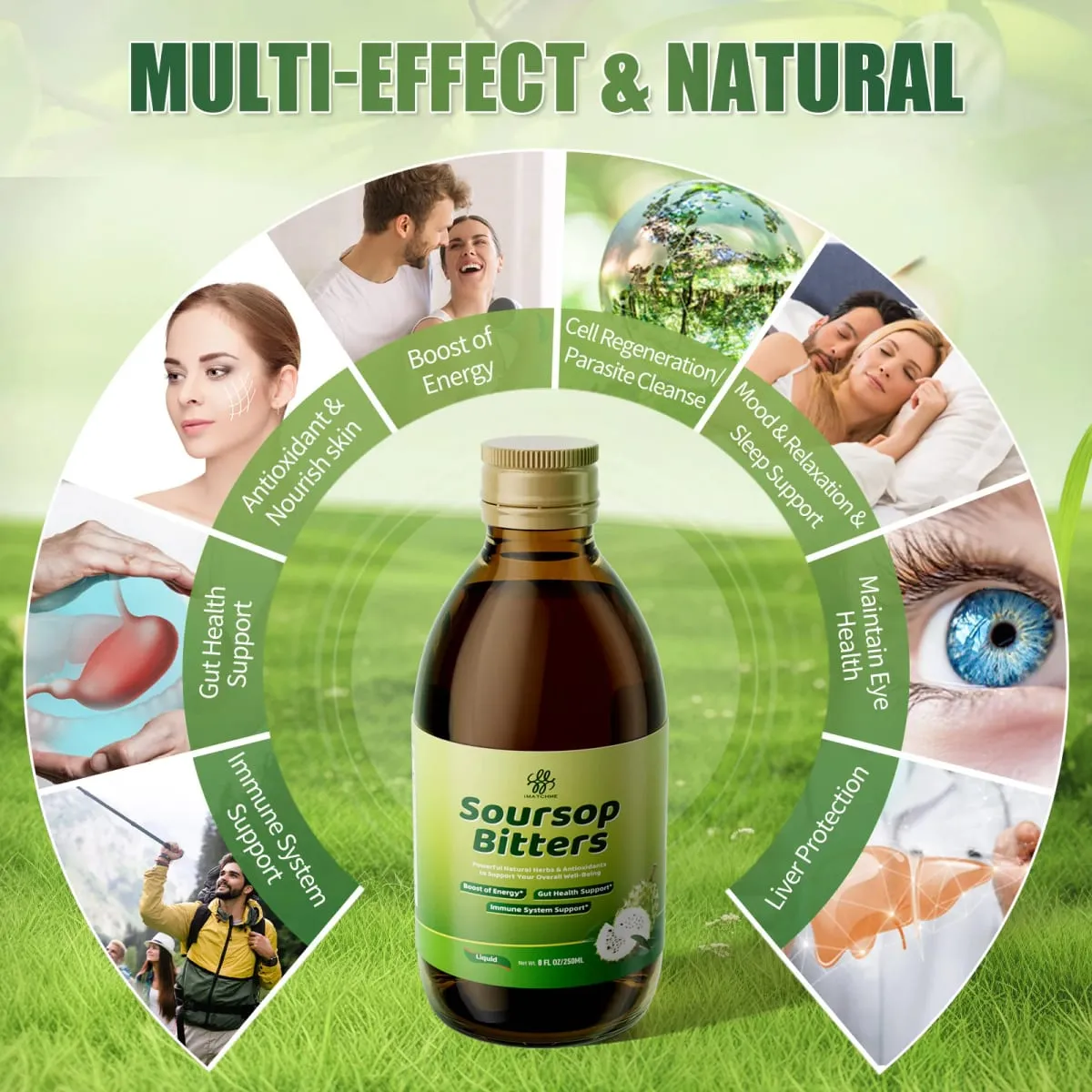 Soursop Bitters Liquid with Moringa & Turmeric for Digestive & Gut Cleanse Antioxidant Skin Health Cell Regeneration Immune