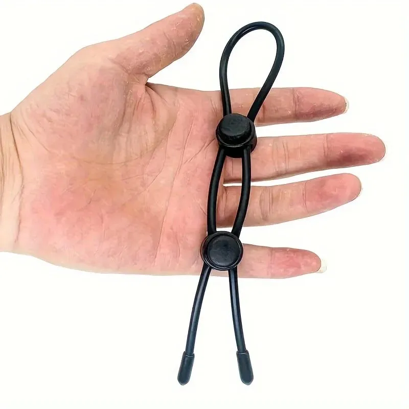 Adult Male Adjustable Penis Loops Rope Sex Toys Silicone Cock Rings Male Sex Toys — image 4
