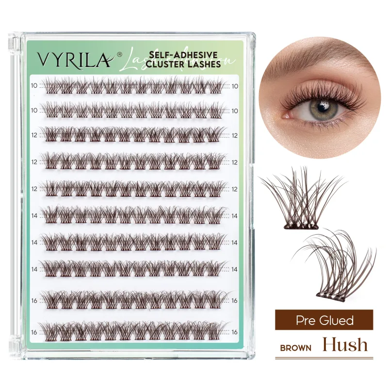Self Adhesive Eyelashes No Glue Needed Lashes 10‑16mm Pre Glued Cluster Lashes D Curl Soft Natural Press on Lashes — image 14