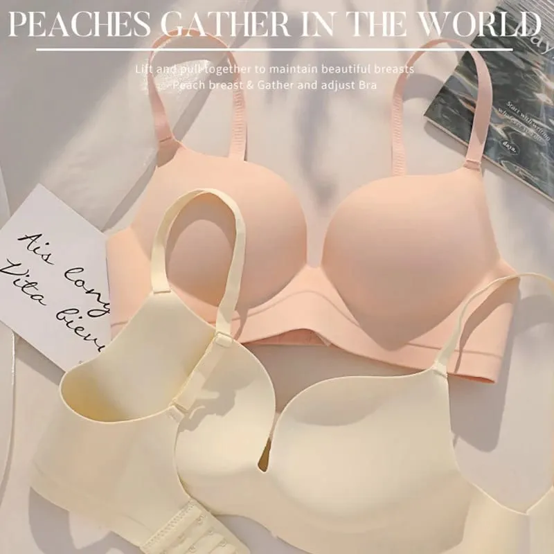 1Pcs Women Seamless Wireless Push Up Bra for Women Nude Brown Smooth Contour Cup Invisible Underwire-Free Bralette Daily Wear — image 3