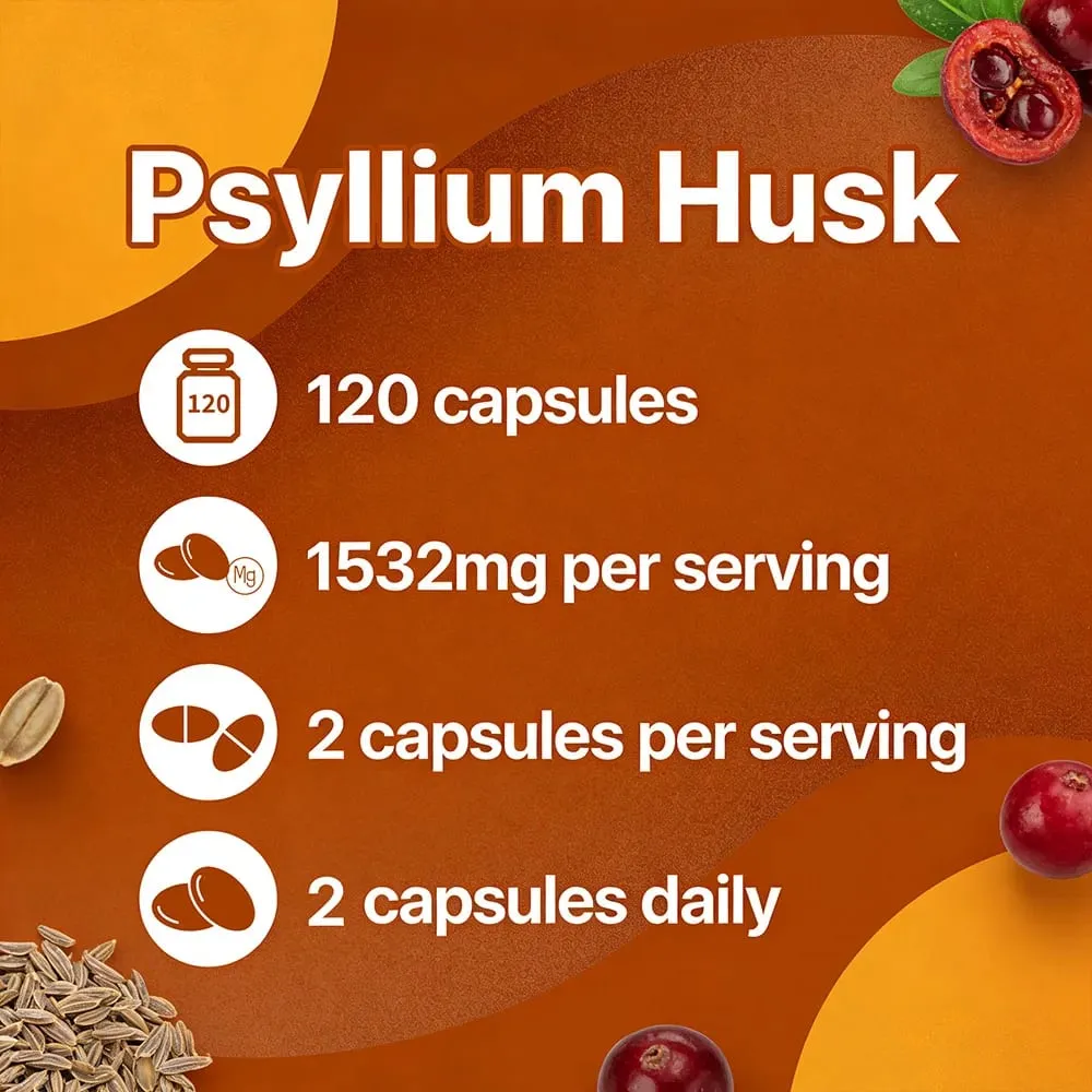 Psyllium Husk - Contains Natural Psyllium Husks To Benefit Intestinal and Digestive Health and Enhance Immunity