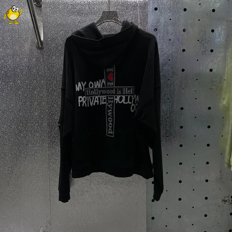 Washed Blue PALY Hoodies Men Woman Vintage Damaged Hole Old Casual High Quality Hip Hop Fashion Zipper Sweatshirts — image 14