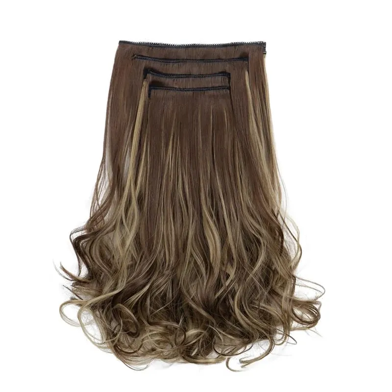 Synthetic 14Inch Short Wavy Curly Hair Extension 4pcs/set Clip -in Invisible Soft Hairpiece for Women Party Daily Use — image 10