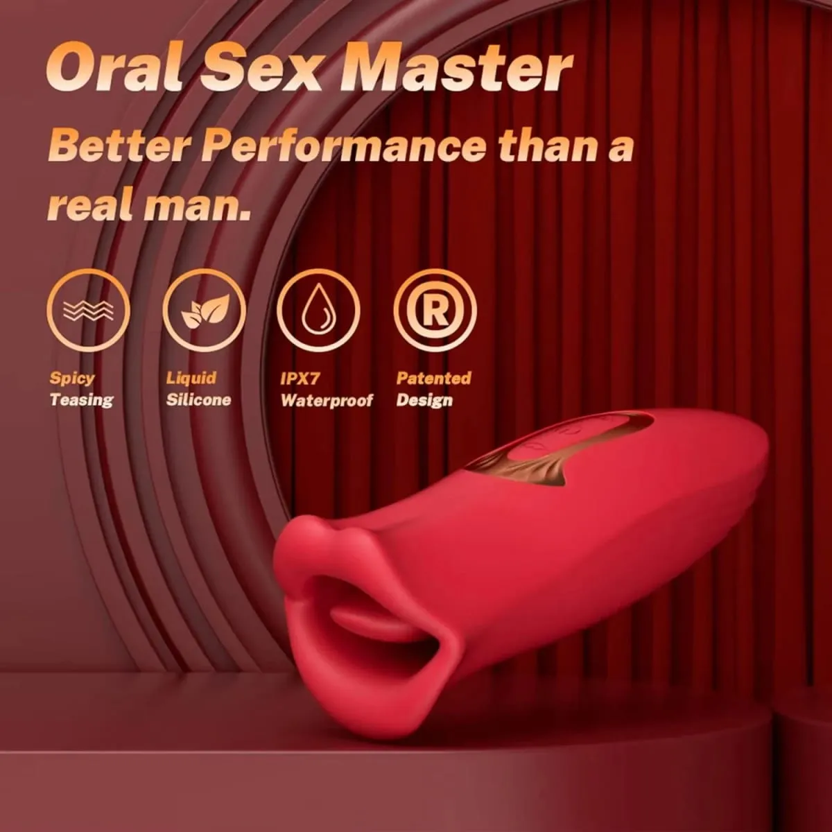 G-punktsvibrator för damer dildotunga slickar sugande bröstvårtor och klitoris stimulator för onani för kvinnor Real Feel Silikon Vuxen T — image 6