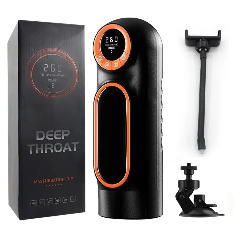 4 in1 Automatic Masturbators Cup Real Blowjob Thrusting Sucking Vibrating Vagina Intelligent Voice Adult Sex Toys For Men