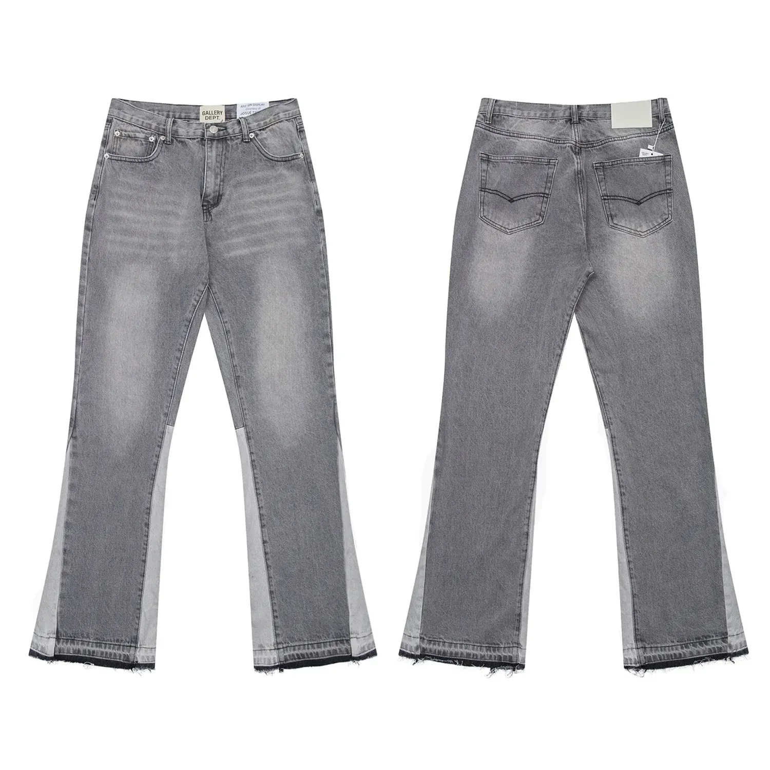 Denim Bell-bottoms Washed And Worn Patchwork Jeans — image 11