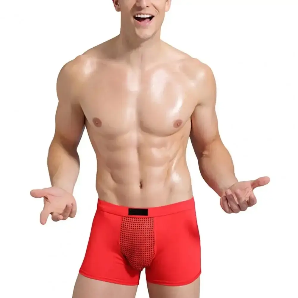 Men Boxers Sweat Absorption U Convex Magnetic Physiological Underwear Massage Solid Color Plus Size Men Underpants Inner Wear Cl — image 8