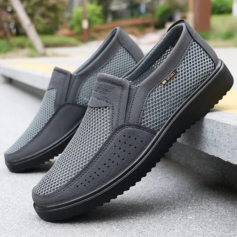 Men Casual Shoes Comfortable Sneakers Summer Breathable Men Loafers Non-slip Lightweight Men Shoes Outdoor Mesh Walking Shoes — image 2